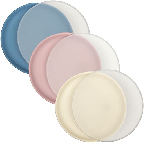 Image of WeeSprout Baby & Toddler Non-Suction Plates with Lids, 100% Food Grade Silicone Plates, Premium Hard Plastic Lids, Unbreakable Design, Microwave & Dishwasher Safe, 3 Pack