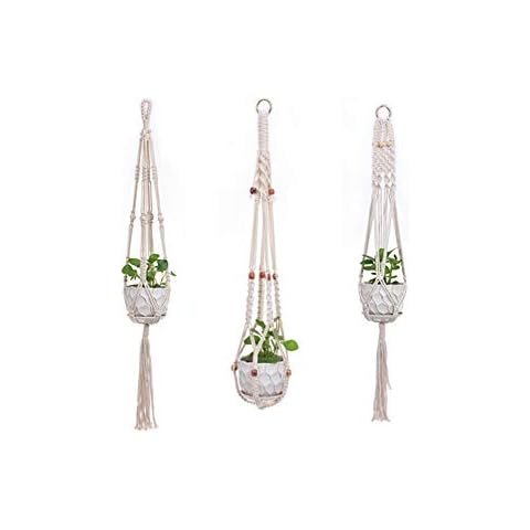 Dätenky Macrame hanging basket, flower pot, flower hanger, home cotton rope, plant hanger, wall decoration for indoors, outdoors, ceilings, balconies, wall decoration Cover