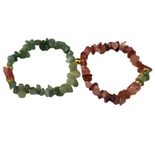Bracelet couple pour relation à distance en aventurine verte et quartz