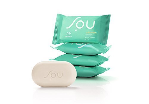 Linha Sou Natura - Sabonete em Barra Puro Vegetal Frescor (5 x 90 Gr) - (Natura Sou Collection - Freshness Vegetable Bar Soap (5 x Net 3.5 Oz))