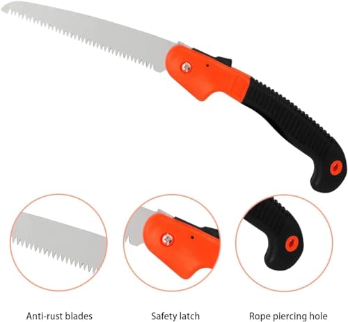 Image of Veltrix Pruning Gardening Saw | Sharp Blade Hand Saw for Tree, Branch & Wood Cutting | Lightweight, Durable Tool for Camping & Outdoor Use (Folding Pruning Saw 8 inch)
