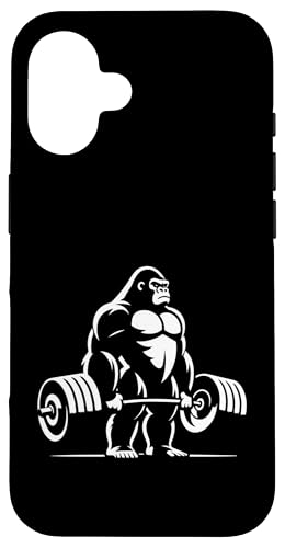 Gorilla Lifting デッドリフト ジムワークアウト フィットネス モチベーションアップ スマホケース iPhone 16 用