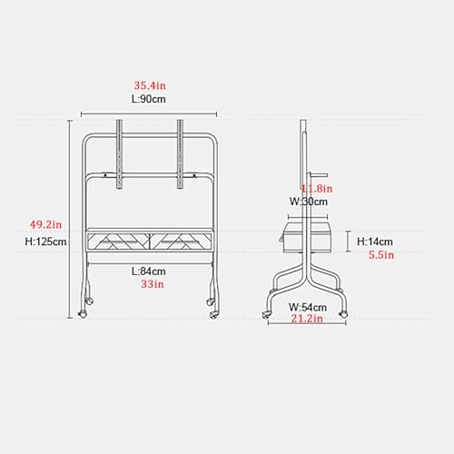 Soporte móvil para TV con ruedas y almacenamiento miniatura 2