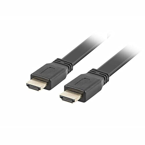 Lanberg Ca-Hdmi-21Cu-0050-Bk - Cavo Hdmi Ca-Hdmi-21Cu-0050-Bk Connettori Maschio/Maschio Placcati Oro, Cavo Piatto, Risoluzione Fino A 3840 X 2160 Mm,
