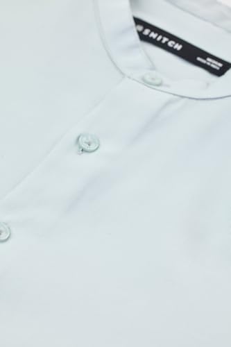 Image of SNITCH Men Casual Shirt | Oversized Fit Full Sleeve Mandarin Collar Solid Design | Modal Blend & Breathable Fabric for Everyday Wear & Semi-Formal Occasions