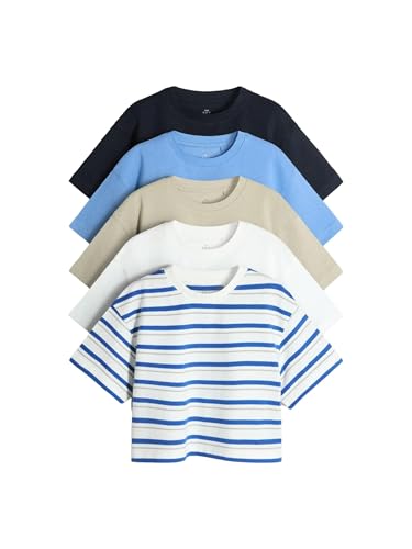 T-Shirt Oversize Court Garçon en Jersey : Lot de 5 Anti-Frottement et Confort