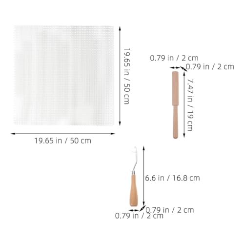 Kit de gancho de pestillo con malla de poliéster resistente para tejer alfombras en casa 2