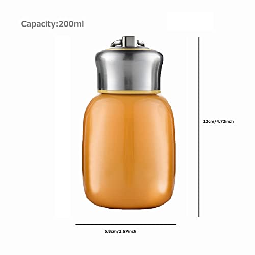Adorable 200ml Stainless Steel Water Bottle - Small Thermal Flask for Coffee, Juice, and Milk, Perfect for Travel & Home (Orange) - Image 4