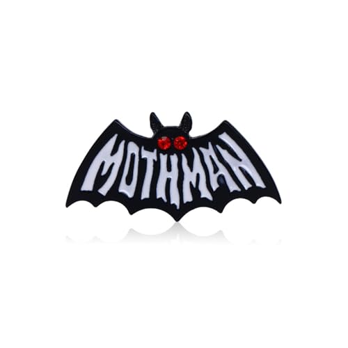 Image of Cute Enamel Pins Halloween Brooches Pins for Women, Punk Gothic Animal Bat Mothman Enamel Pins, Backpack Hat Clothes Jewelry Brooch Metal Lapel Pin Accessories