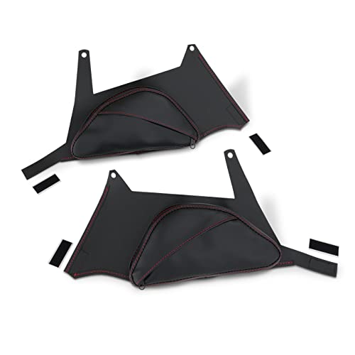 Show Chrome Dual Side Tank Pouches For Can Am Ryker H40-401RED With Red Accent Stitching