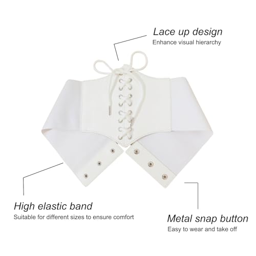 DOOVID Corset Belt for Women - Elastic Waist Halloween Costume Lace-up Tied Waspie Wide Belt2