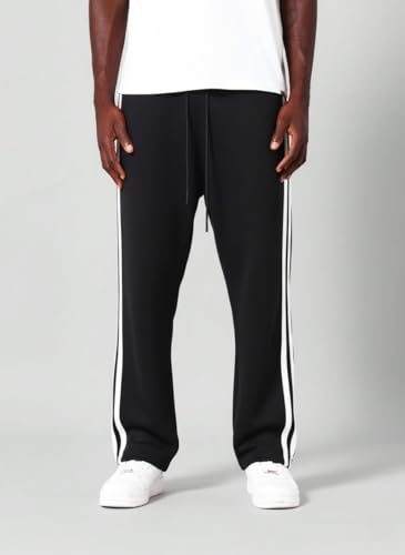 Image of dockstreet Men's /Unisex Open Bottom Drawstring Pure Cotton Stretchable Baggy Jogger Pants
