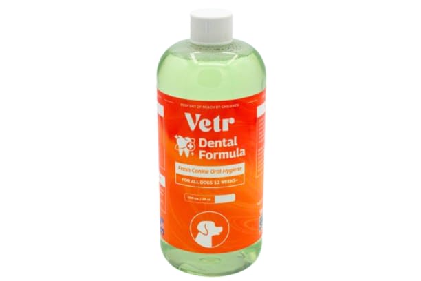 vetr Dental Formula for Dogs - Peppermint Flavored Oral Care Liquid Additive with Enzymes for Breath and Teeth Support - 8 oz (240mL) - Vet-Formulated in USA