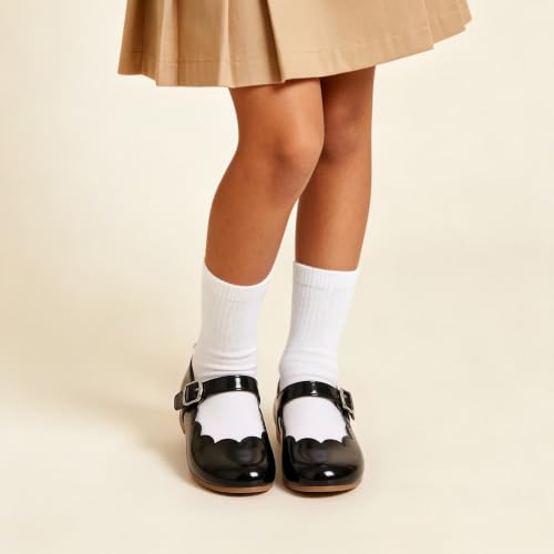 Image of Felix & Flora Toddler Flower Girl Dress Shoes - Baby Girl Ballet Mary Jane Flats for Party School Wedding