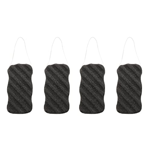 Yebobo 4X Konjac Set D'ÉPonge avec Charbon de Bambou Activé - ÉPonge de Nettoyage en Profondeur Corps Et Faciales Cover