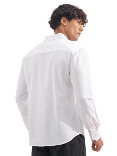 Image of Highlander Men Men's Relaxed Fit Casual Shirt | Cotton Linen | Relaxed fit | Full Sleeves|Premium Shirt for Man