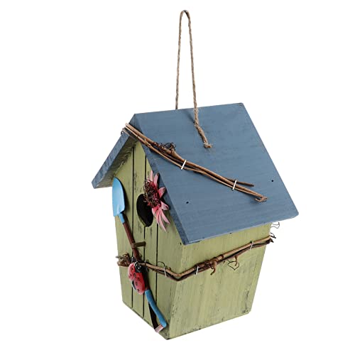 Totority 木製の鳥の家の鳥の巣 装飾的な鳥 素朴な鳥小屋 巣箱 小さい 外の鳥の家 ネスト 庭の鳥小屋 屋外の鳥かご 木の鳥小屋 家の装飾 鳥の繁殖巣 庭の鳥の避難所 屋外の鳥の巣 Blue