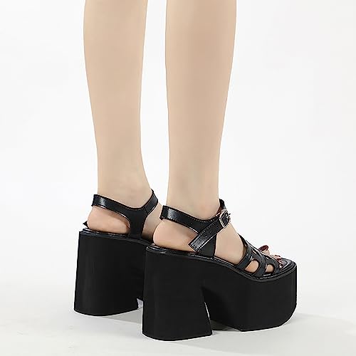 Sandales à talons ouverts et sangle cheville avec plateau stable - 5