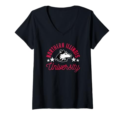 Womens Northern Illinois University NIU Huskies Logo V-Neck T-Shirt