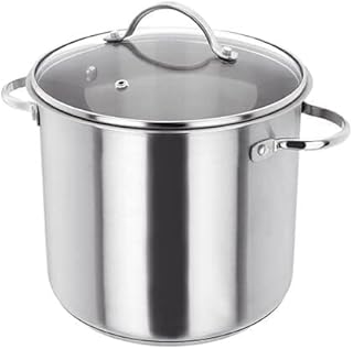 Judge HX316 Stainless Steel Stockpot with Glass Lid, Hollow Handles, 28cm, 13L Induction Ready, Oven Safe, Dishwasher Safe - 10 Year Guarantee