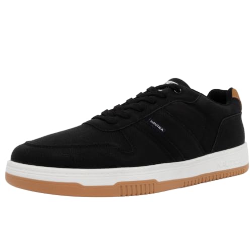 Image of Nautica Men’s Fashion Sneaker – Casual Low Top Tennis Shoe with Comfortable Cushioning and Durable Outsole-Ender 2-Black Size-10.5