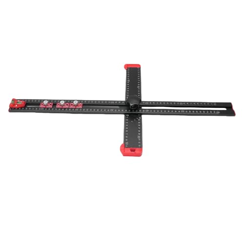 HUSHUI 4 in 1 Bohrpositionierungslineer 60 Cm Einstellbares Multi -Winkel -T -Quadrat mit 3 Schiebereglern für die Holzbearbeitungsinstallation Schwarz