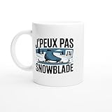 PassionCadeau Mug snowblade – J’peux pas j’ai snowblade – Mug humour – tasse anniversaire – idée cadeau homme – tasse fun original