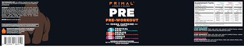 Image of Primal PRE Pre-Workout Variety Pack, Tropical Rain + Primate Punch + Jungle Juice Flavored (20 Stickpacks) - 300mg Caffeine Per Serving
