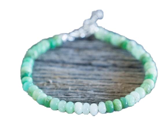 Bracelet en chrysoprase 4mm et fermoir argent, le cadeau idéal pour homme et femme