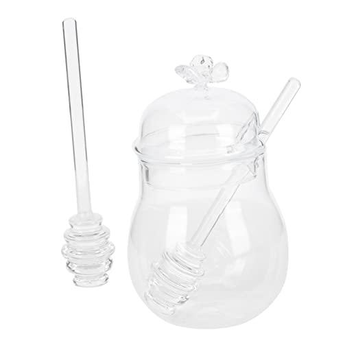 CIYODO Glass Honey Storage Container Set Lid and Stirrer Multi-purpose for Kitchen
