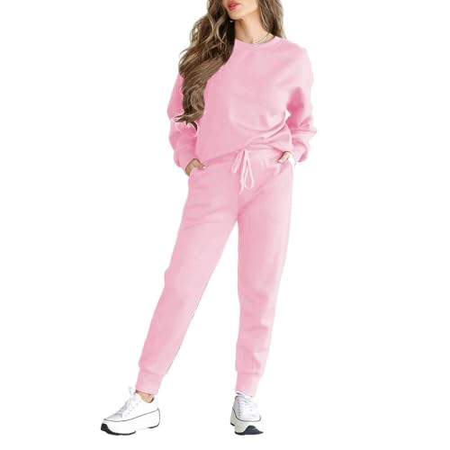 HBQ Sweatsuits For Women Sets 2 Piece Outfits Crewneck Sweatshirts Pullover Tops And Jogger Pants Tracksuits Lounge Set
