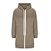 MaMiDay Long Hoodies for Women Zip Up Double Zipper Fleece Jacket Tunic Sweatshirts Fall Winter Fashion Clothes Khaki