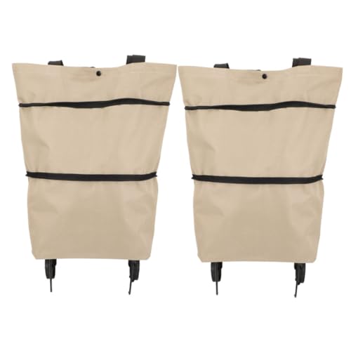 Cabilock Foldable Shopping Bag Wheels Collapsible Trolley Shopping Bag Reusable Outdoor