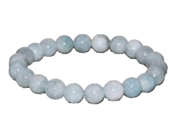 Bracelet de lithothérapie en aigue-marine contre le stress quotidien