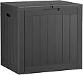 WTFGO Outdoor Storage Box, Resin Deck Boxes Outdoor Waterproof For Patio Furniture, Garden Tools, Pool Supplies, Durable And UV Resistant, Lockable (31 Gallon, Black)