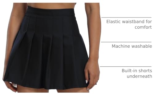 Image of Pleated Skirts for Women Tennis Skirt with Shorts High Waisted Mini Skort