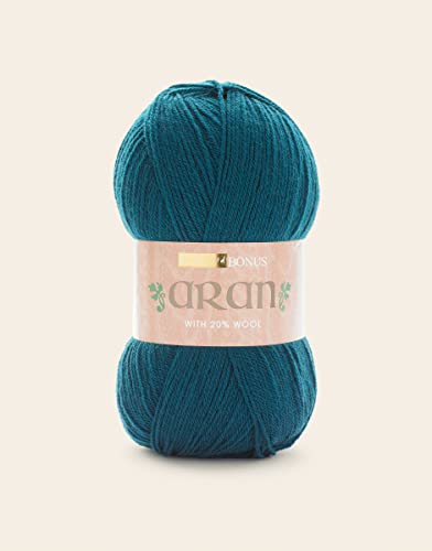 Sirdar Wool Hayfield Bonus Aran with Wool, Kingfisher (769), 400g by Sirdar Blue