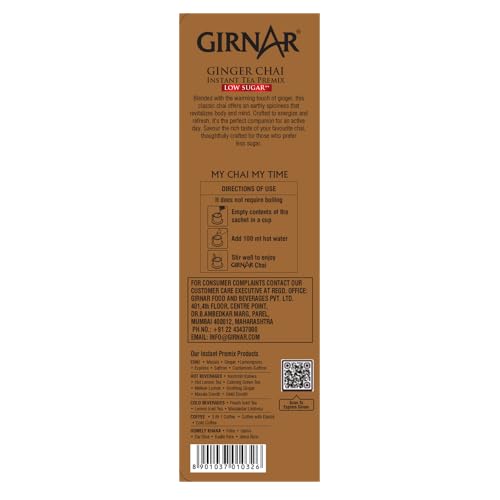 Girnar Instant Premix With Ginger (10 Sachets Low Sugar)