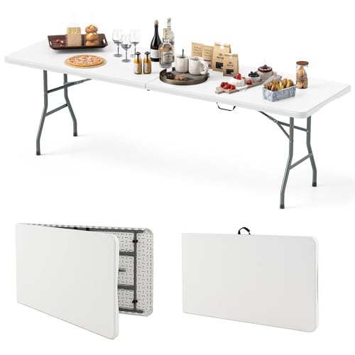 Table pliante robuste 2,4m en plastique portable pour camping et réception