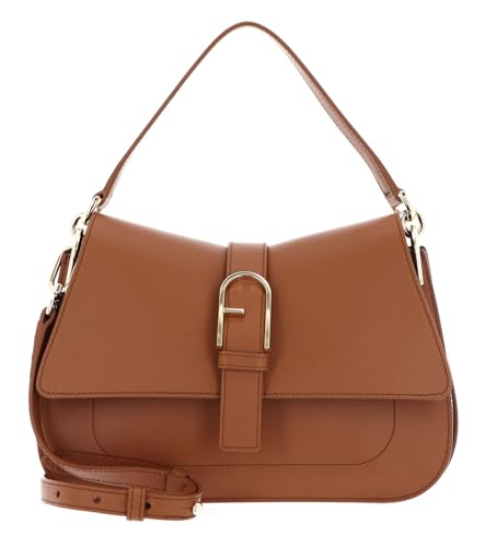 Sac Furla Flow M Brandy : en cuir rigide qui garde sa forme sans s'affaisser