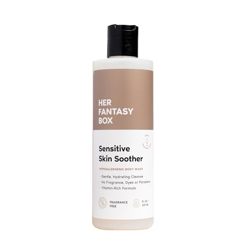 Image of Her Fantasy Box | Sensitive Skin Soother Gentle Body Wash - Fragrance-Free Probiotic Cleanser with Chamomile, pH Balanced, Vegan & Cruelty Free, 8 oz