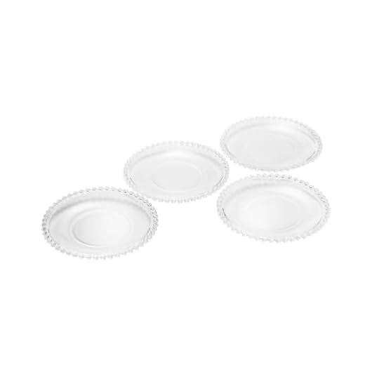 Wolff Coração Pearl Conjunto de Pratos de Cristal 4 Peças, Transparente, 20 cm
