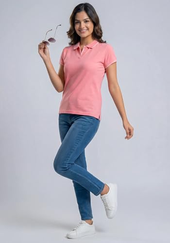 Image of Wear Your Opinion Womens Premium Pique Polo Collar Neck T-Shirt Womens Premium Pique Polo Collar Neck T-Shirt (Design: Tipped Polo)