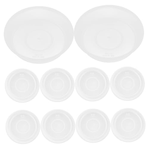Levemolo 10pièces Lot de Soucoupes Transparentes Plastique pour Pots De Fleurs Plateaux De Drainage Ronds Idéals pour Intérieur Et Extérieur Adaptés à Types De Plantes Pots