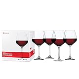 Spiegelau Style Burgundy Wine Glasses, Set of 4, European-Made Lead-Free Crystal, Classic Stemmed, Dishwasher Safe, Professional Quality Red Wine Glass Gift Set, 22.6 oz