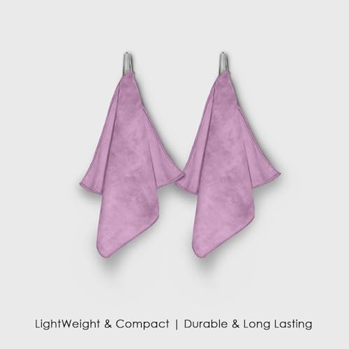 Image of HOUSSE Microfiber Face Towels | Ultra Absorbent, Odour-Free, Quick Dry 450 GSM Face Towel for Home, Gym, Travel, Running and Personal Use | 30x30 cm | Set of 4 in One Colour (Dusky Orchid, Pack of 4)