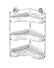 Produktbild WENKO Vacuum-Loc Eckregal 3 Etagen Milazzo, Wandablage ohne Bohren, Duschablage, Regal für Badezimmer und Küche, verchromtes Metall mit Kunststoffeinsatz in Weiß, 35 x 47,5 x 24 cm