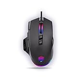 MKETech Electronics Wired Mouse for Gaming, RGB Lighting, Claw Grip Design, Adjustable DPI, Rapid Trigger & Sniper Buttons, Computer/Laptop – Black