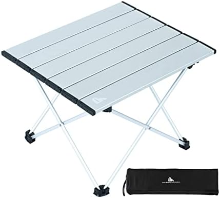 iClimb Ultralight Compact Camping Alu. Folding Table with Carry Bag, Two Size (Silver - S)