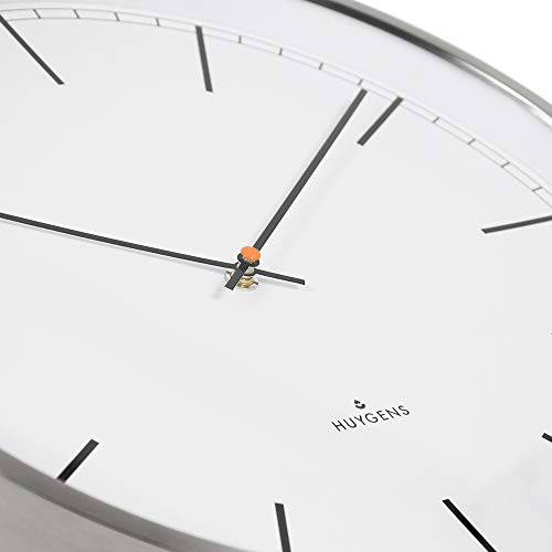 Huygens Amsterdam One Silent Wall Clock | Index | 25Cm | Timeless Design For Living Room, Bathroom, Or Kitchen | Stainless Steel | Quartz Movement #TOP3